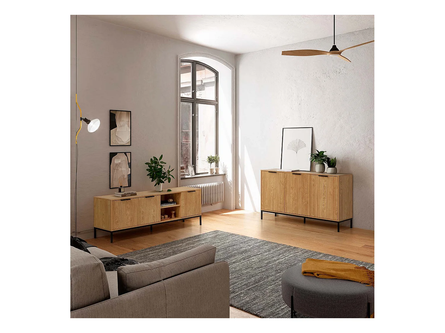 Buffet Monica 3 portes couleur bois