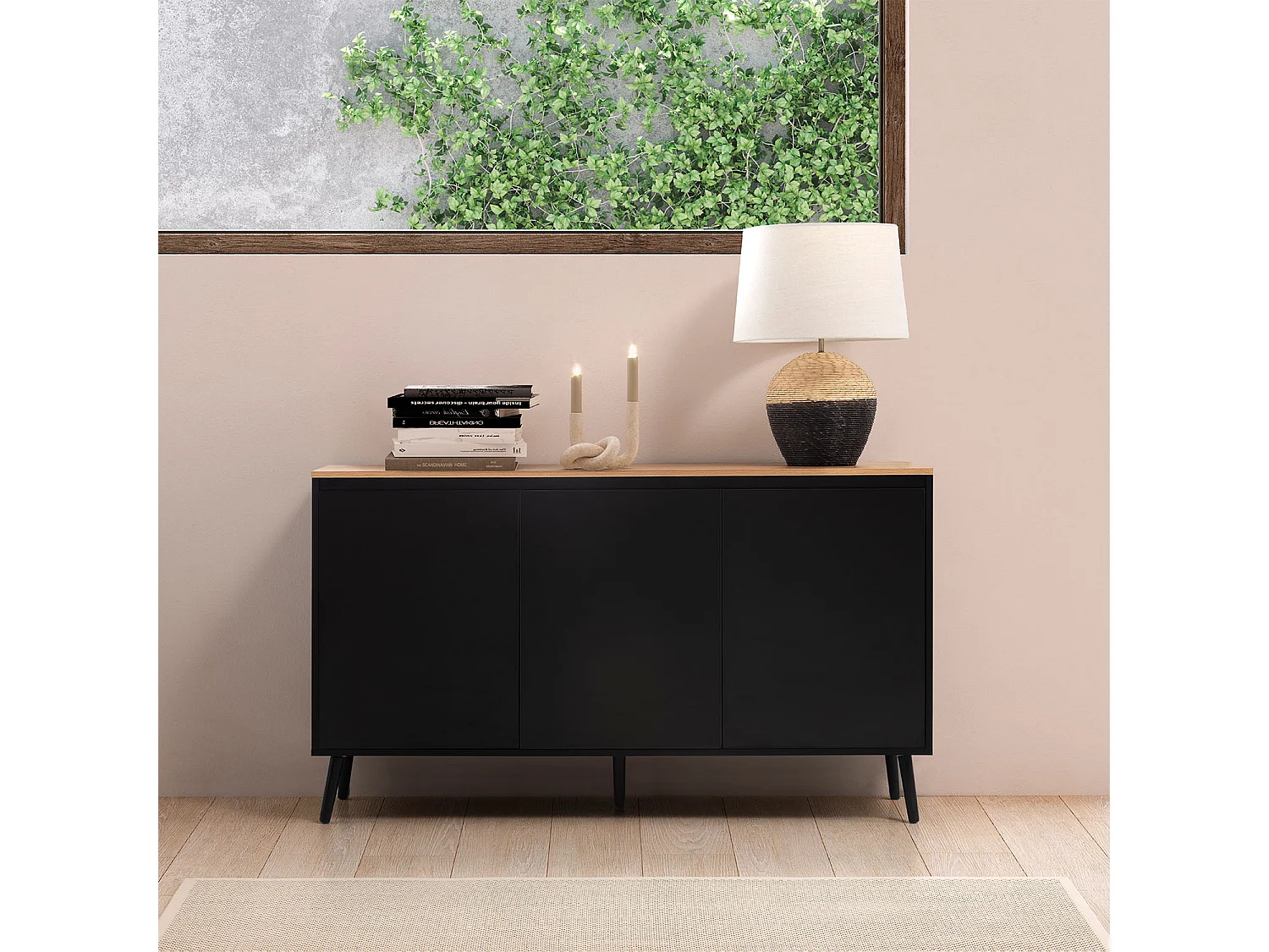 Buffet Desi 3 portes couleur Noir