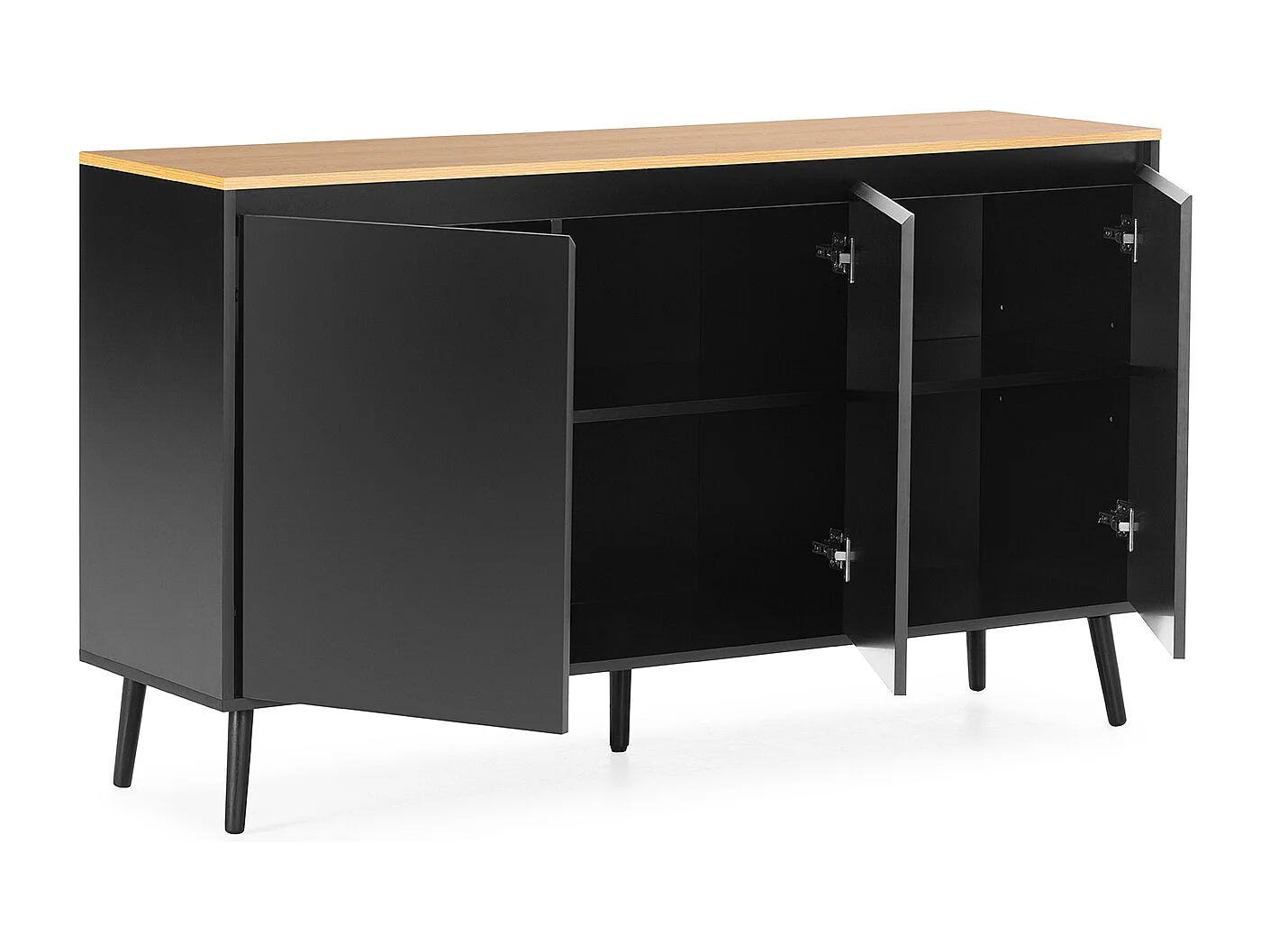 Aparador Desi 3 puertas color Negro