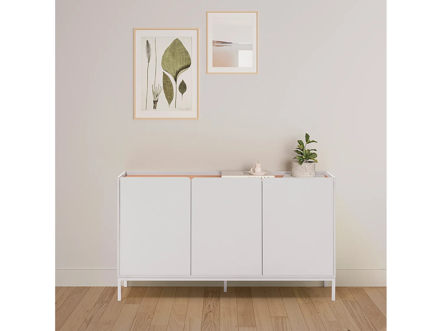 Credenza Curva 3 ante colore Bianco