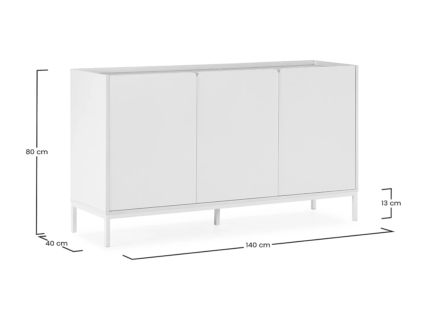 Credenza Curva 3 ante colore Bianco