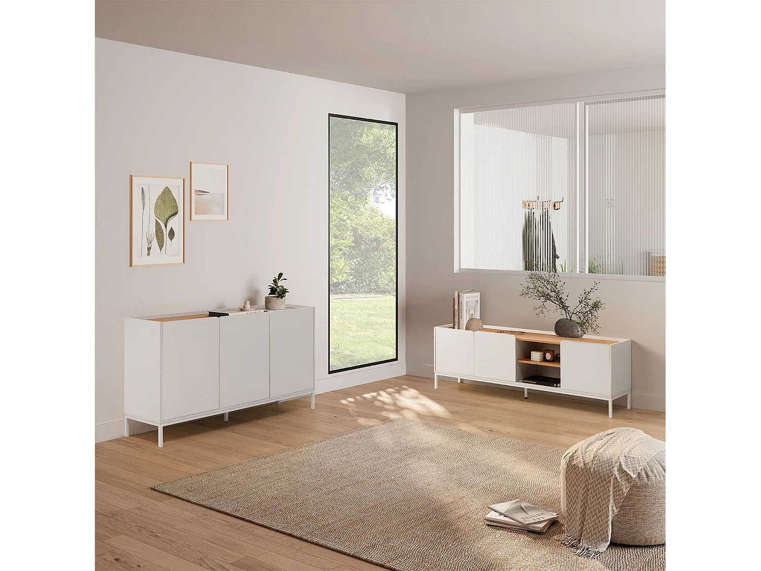 Credenza Curva 3 ante colore Bianco