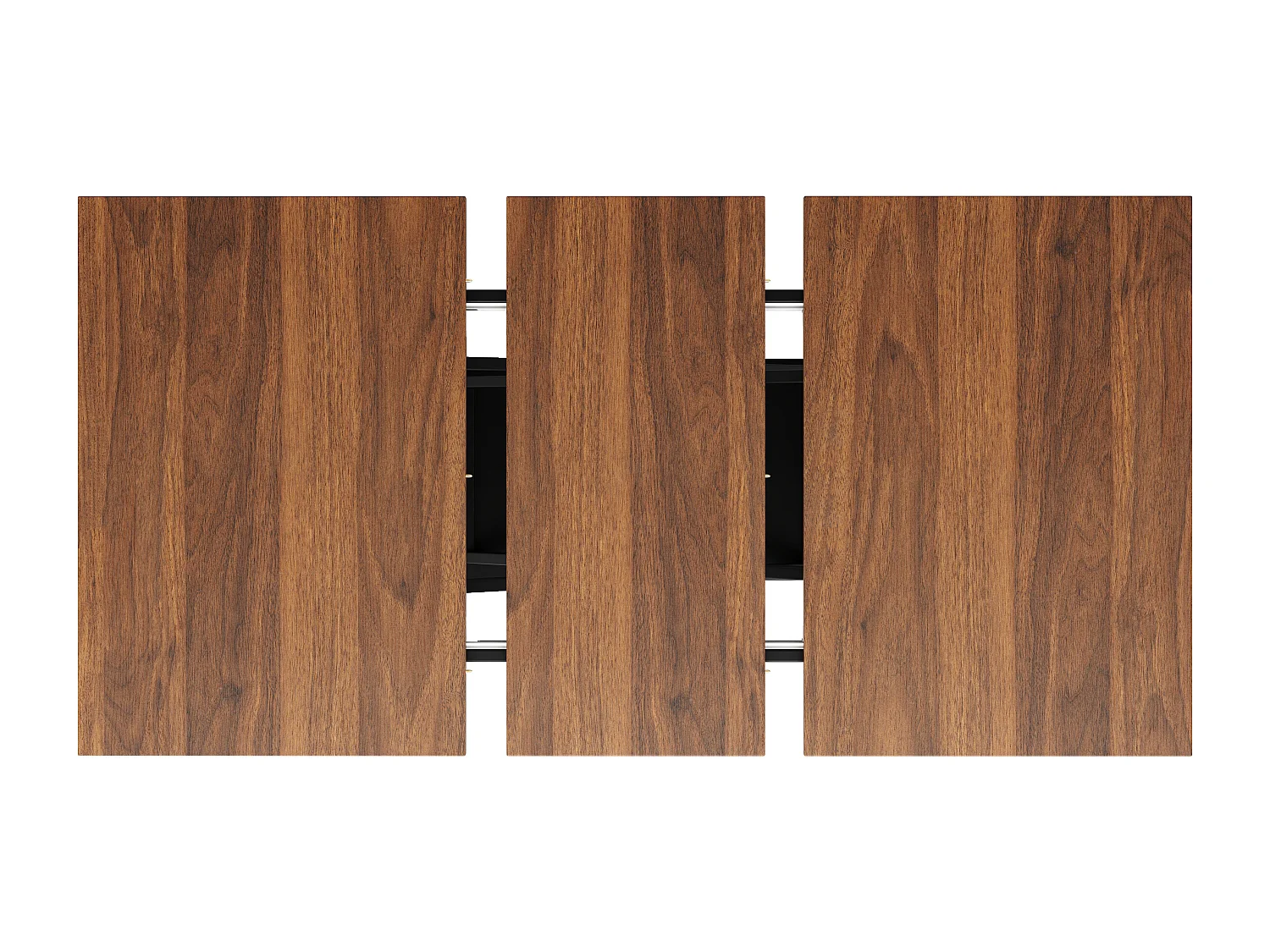 Table à manger escamotable - en MDF & Métal - plateau effet grain de bois - Marron