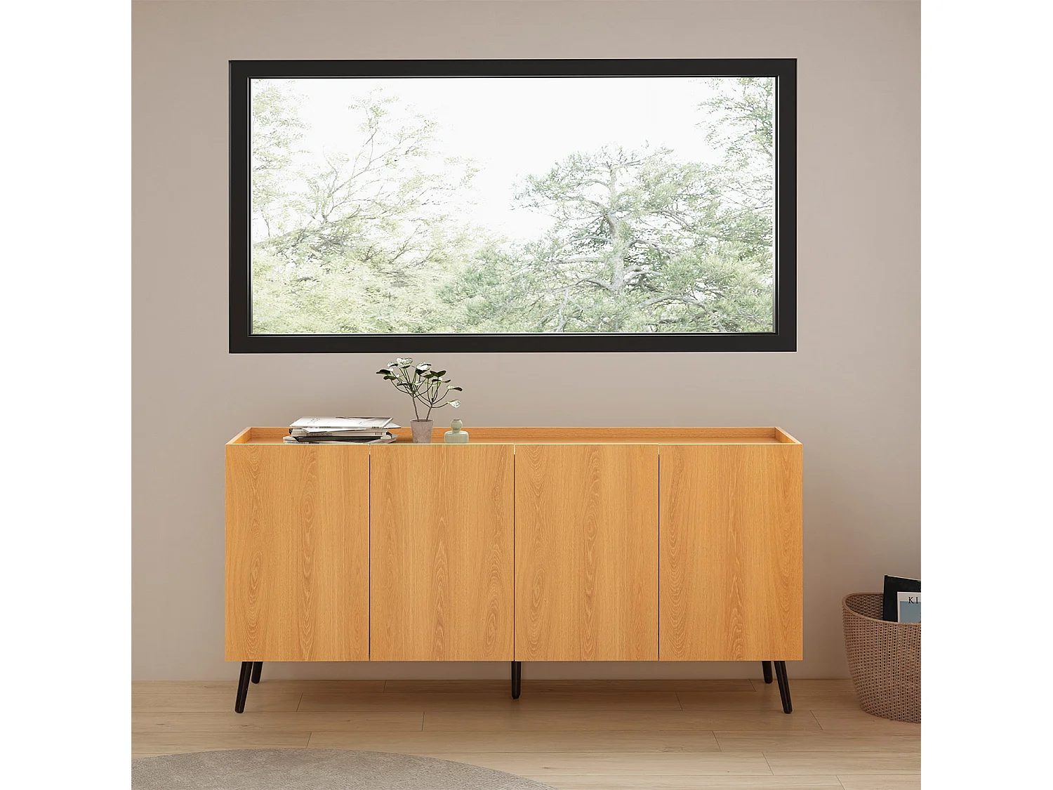 Sideboard Siren 4 türen Eichenfarbe