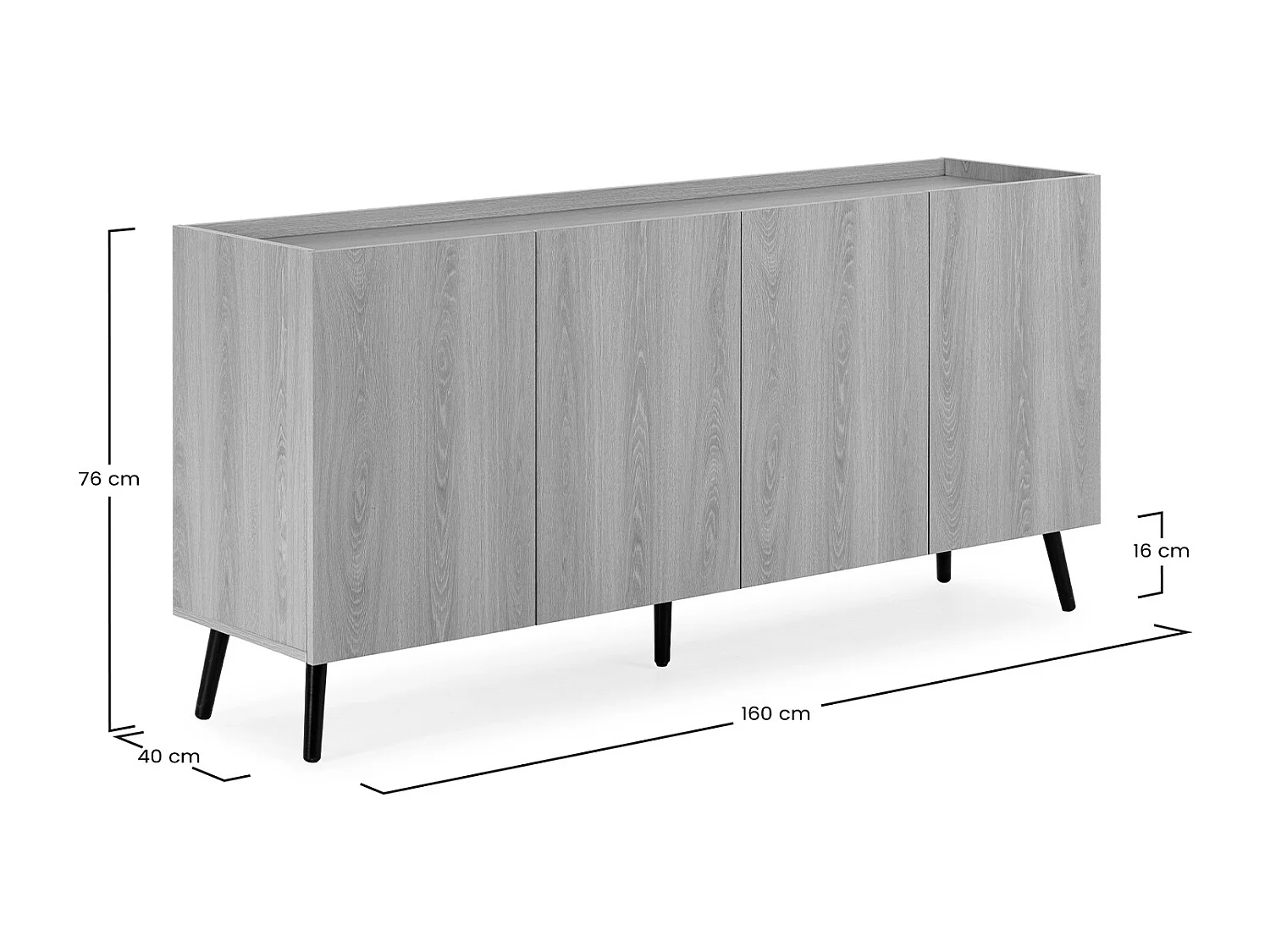 Sideboard Siren 4 türen Eichenfarbe