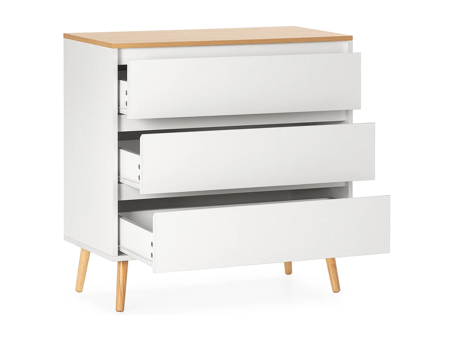 Kommode Desi 3 schubladen Weiß