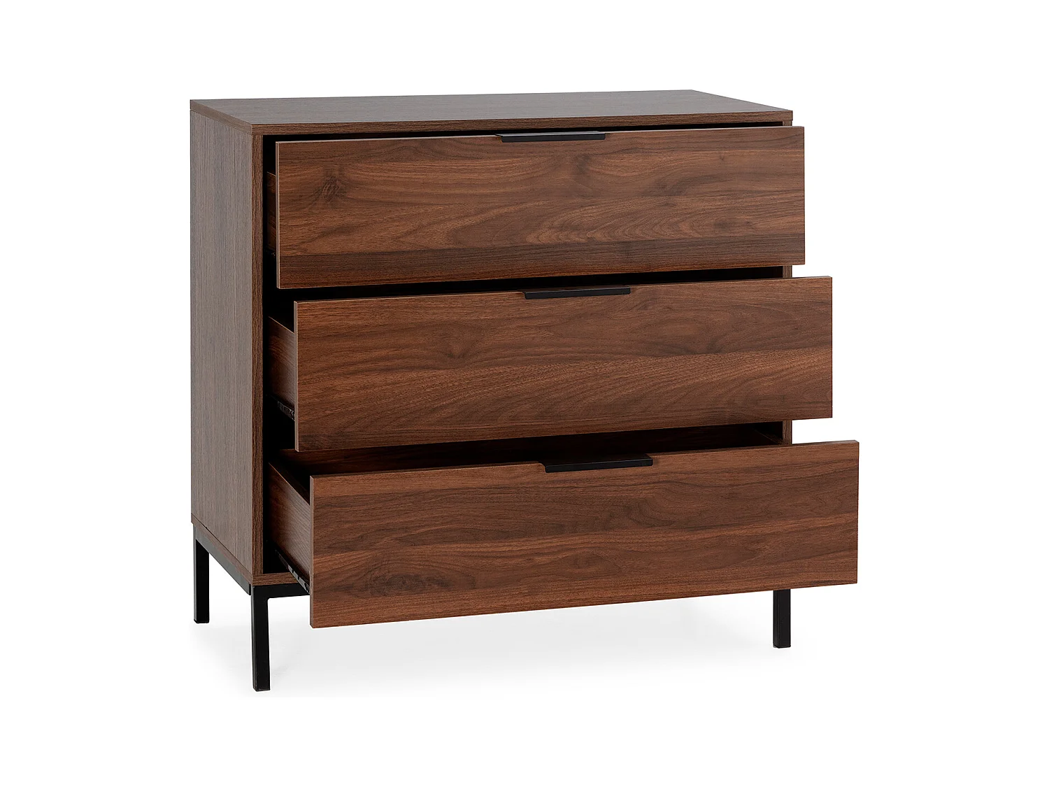 Commode Auri 3 tiroirs couleur Noyer