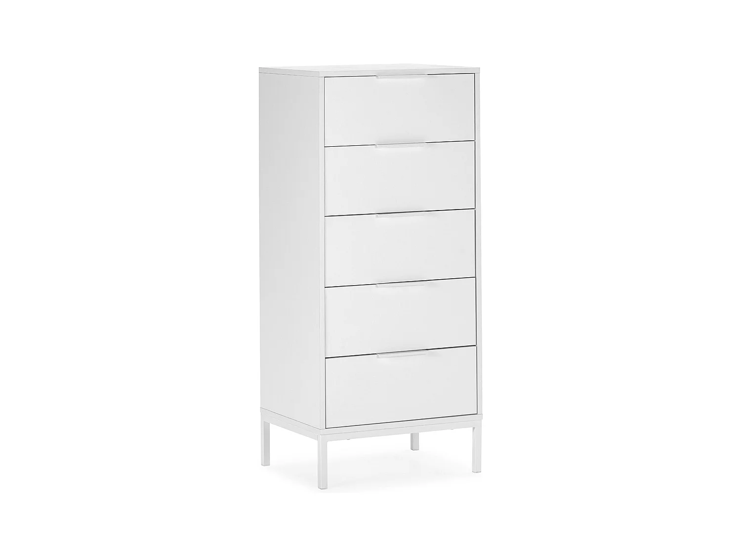 Commode haute Auri 5 tiroirs couleur Blanc