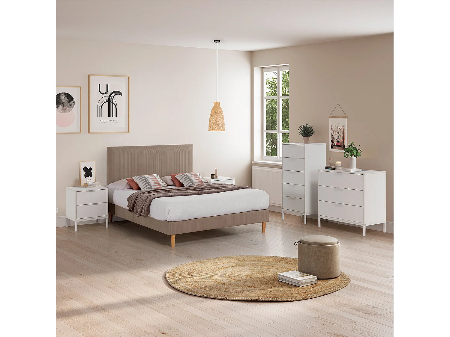 Cassettiera alta Auri 5 cassetti colore Bianco