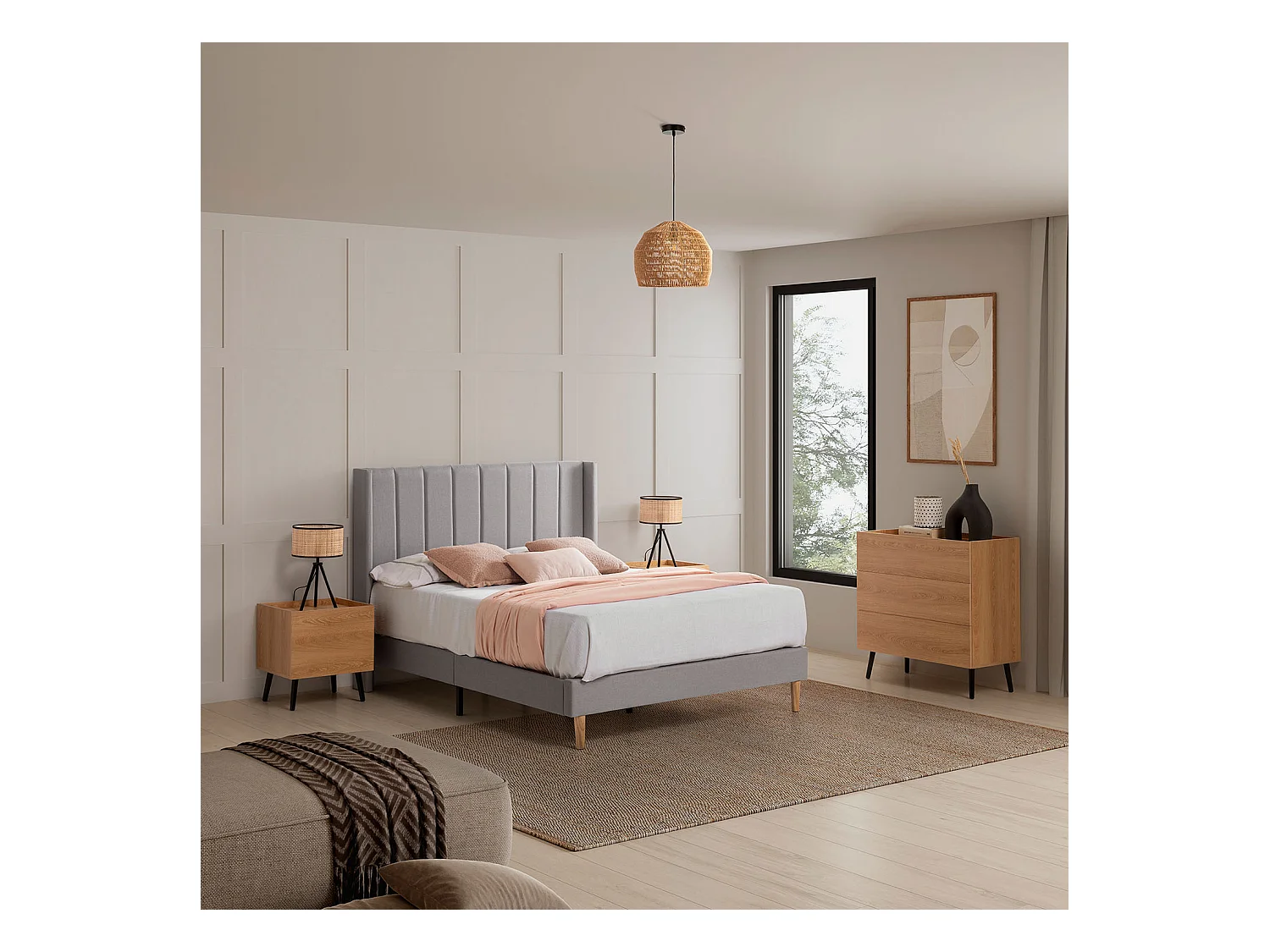 Kommode Siren 3 schubladen Eichenfarbe