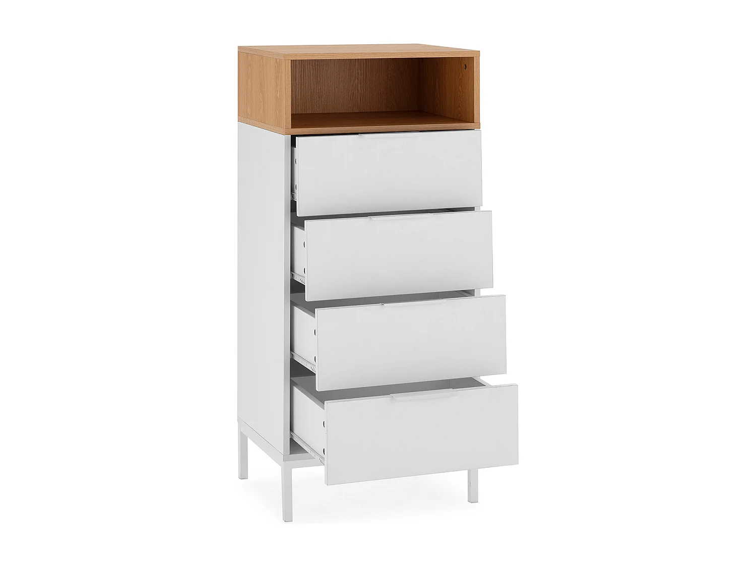 Hohe kommode Nieve 4 schubladen Weiß