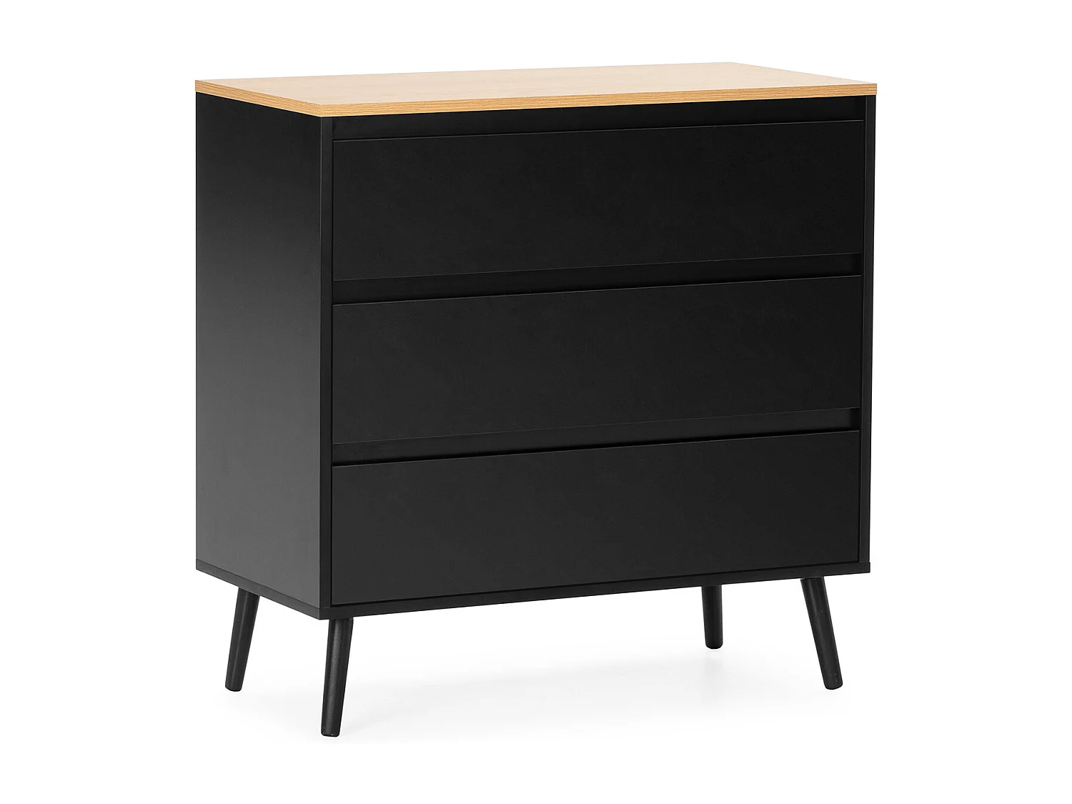 Kommode Desi 3 schubladen schwarze Farbe