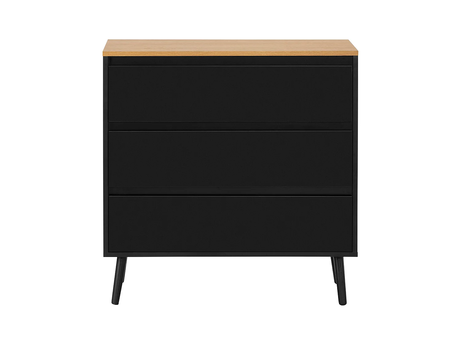 Cómoda de nocho Desi 3 cajones color Negro