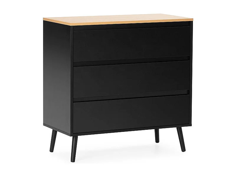 Commode Desi 3 tiroirs couleur Noir
