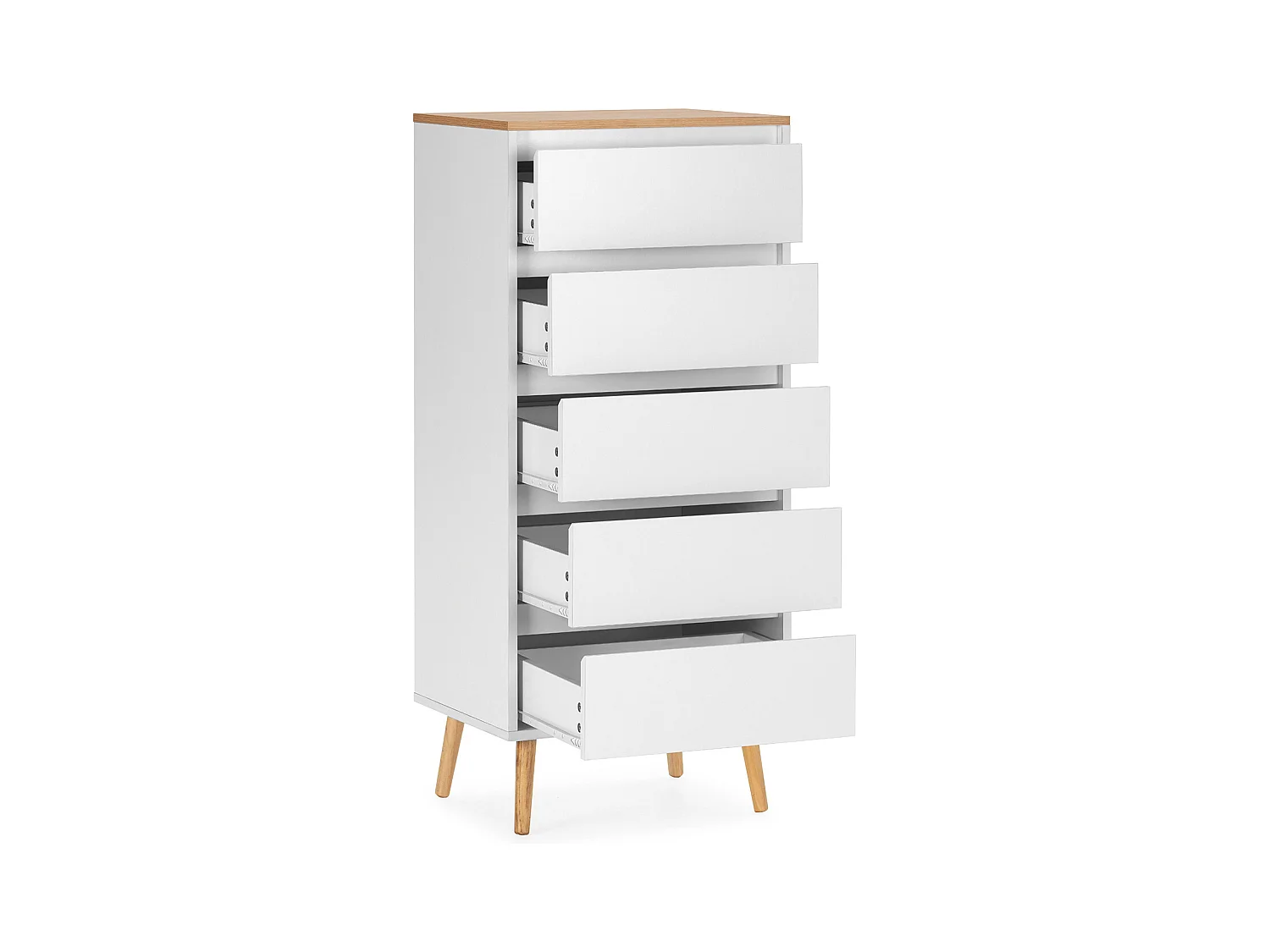 Cómoda alta Desi 5 cajones color Blanco
