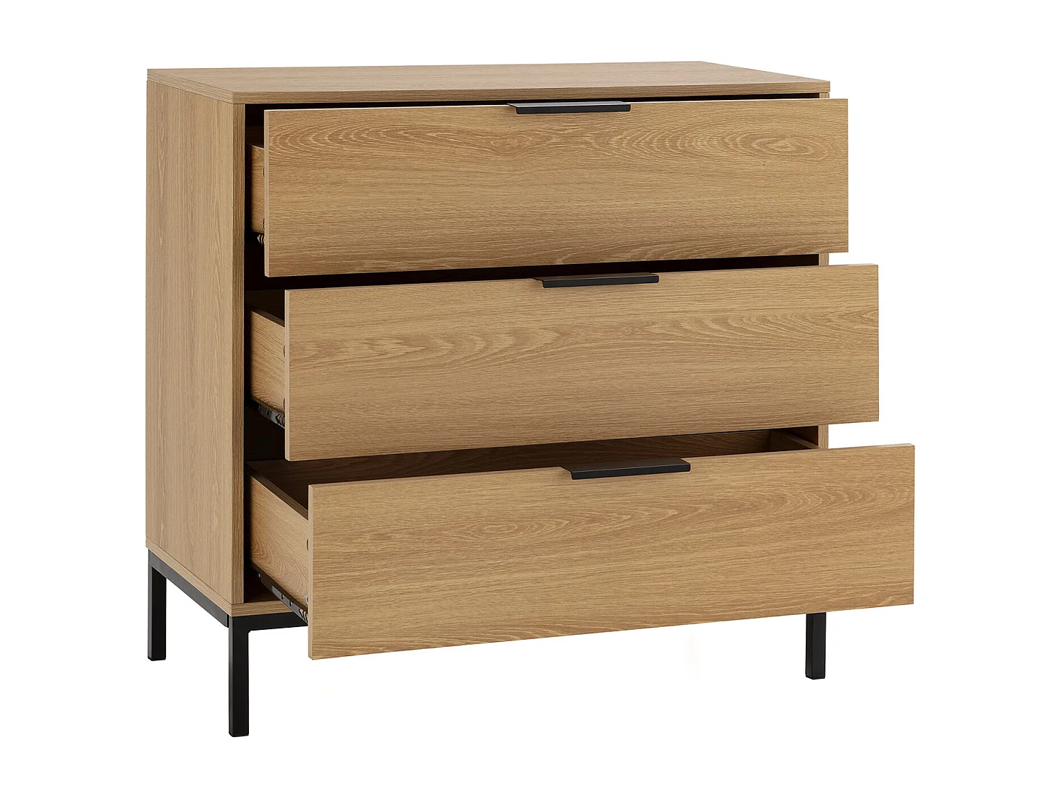 Kommode Auri 3 schubladen Eichenfarbe