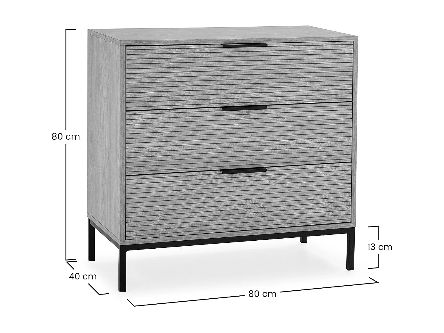 Commode Monica 3 tiroirs couleur Bois