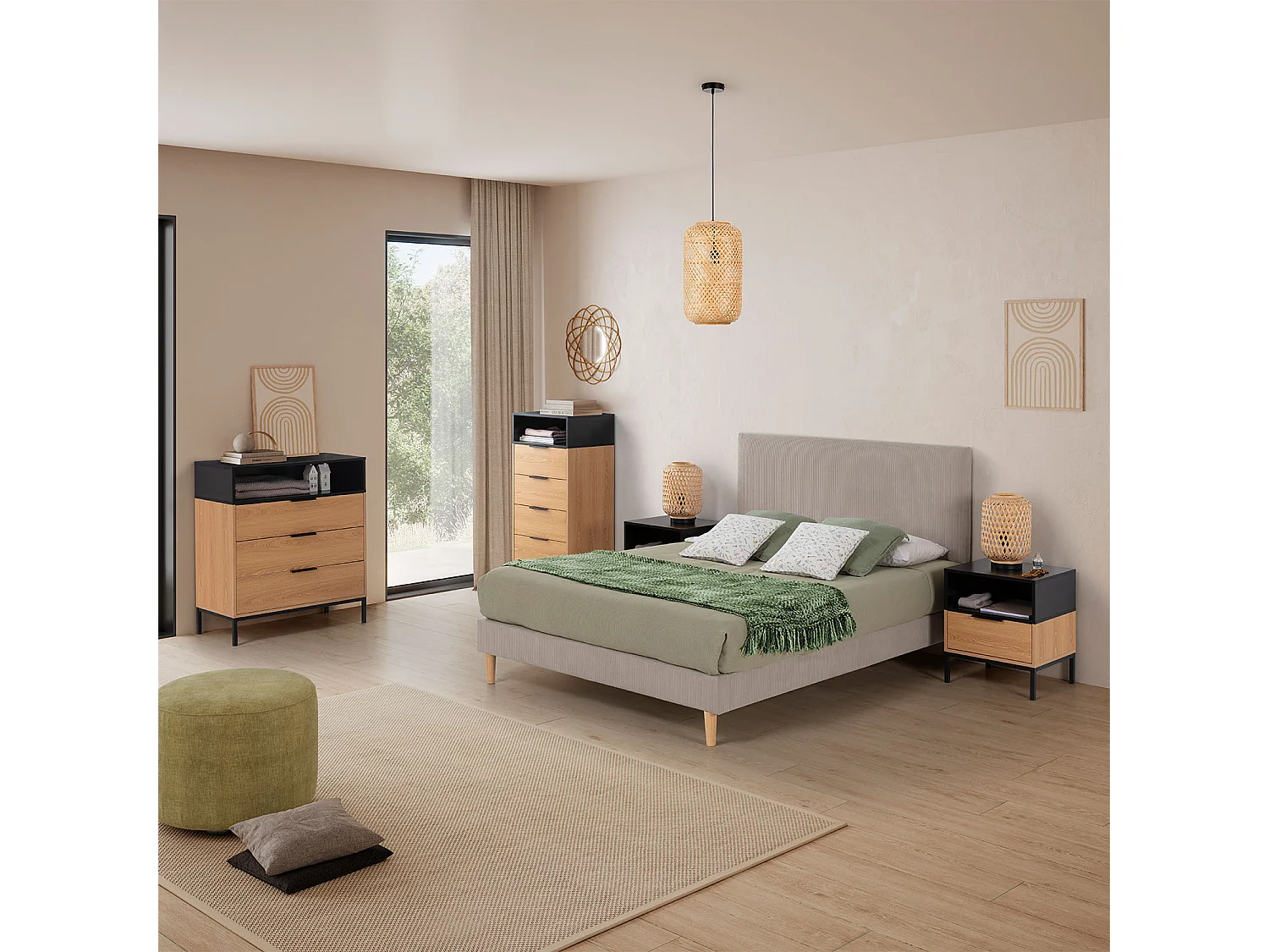 Cassettiera Nieve 3 cassetti colore Rovere