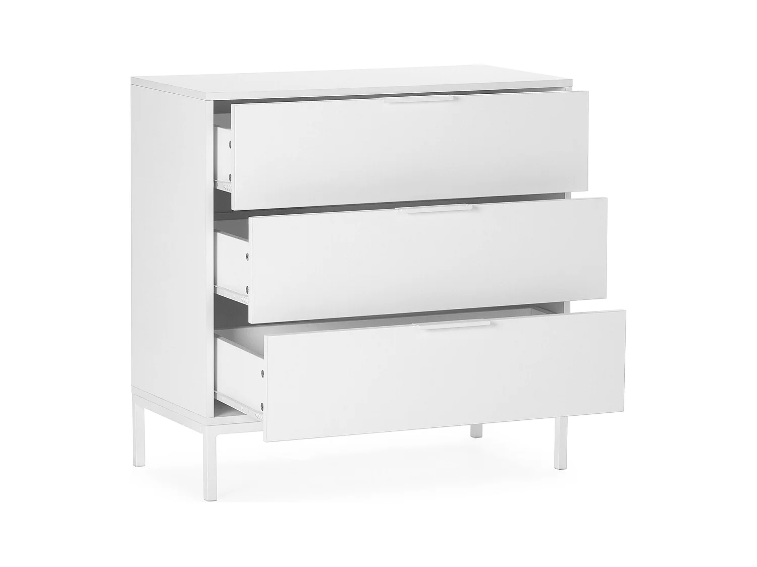 Kommode Auri 3 schubladen Weiß