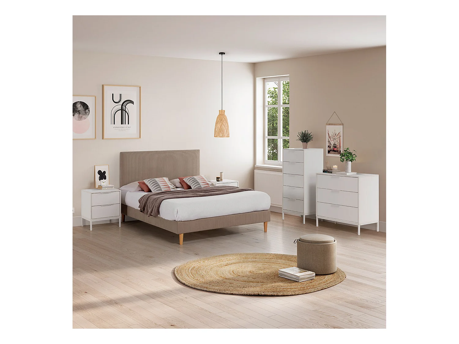 Kommode Auri 3 schubladen Weiß