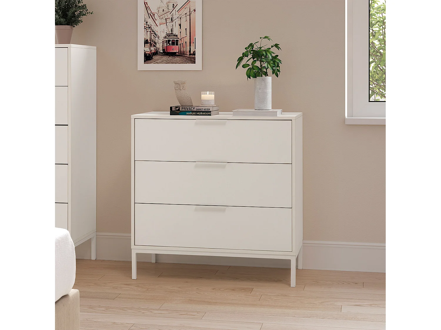 Cassettiera Auri 3 cassetti colore Bianco