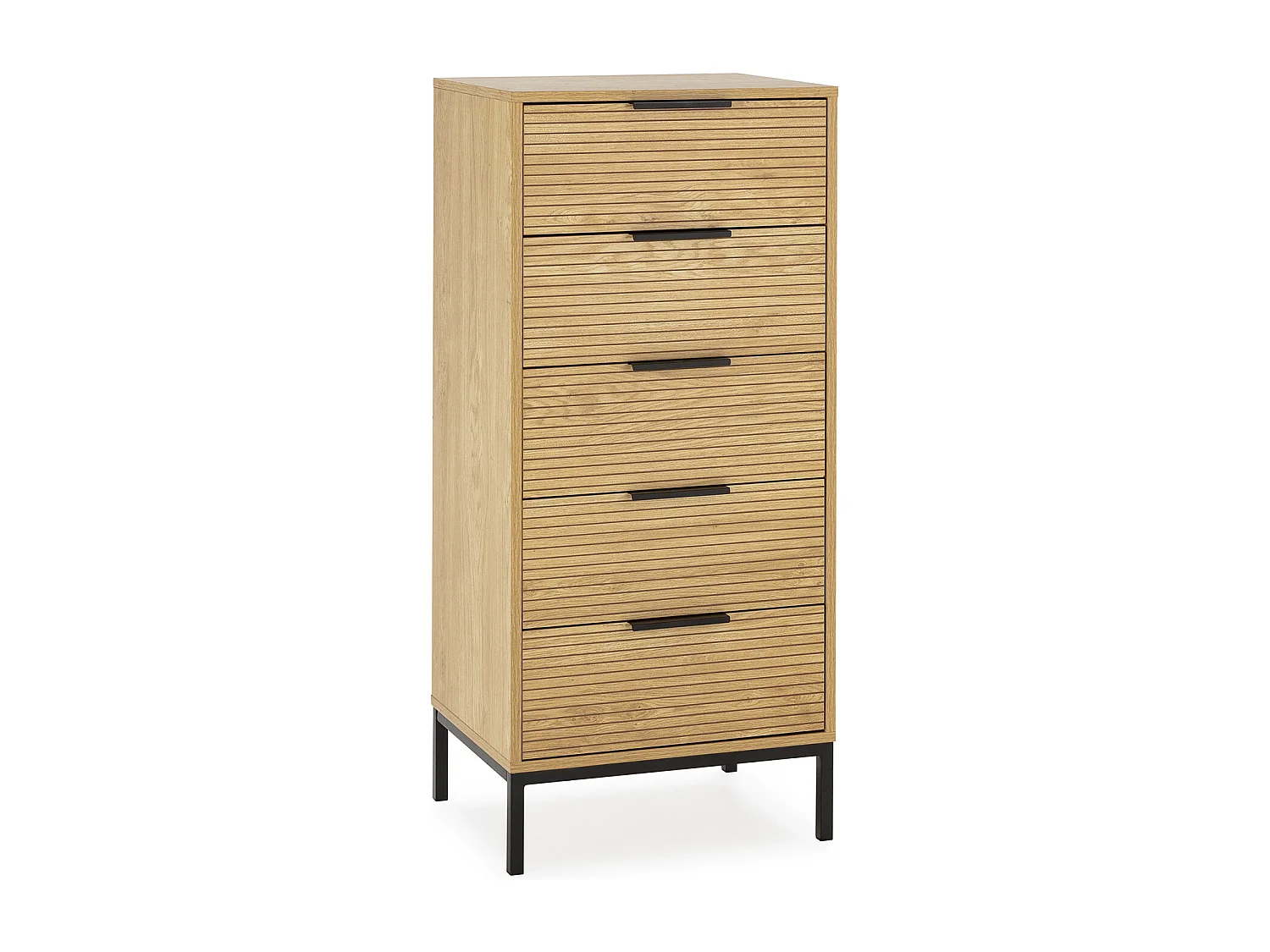 Commode haute Monica 5 tiroirs couleur Bois