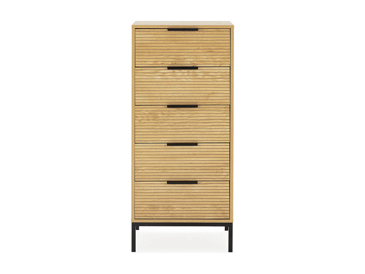 Commode haute Monica 5 tiroirs couleur Bois
