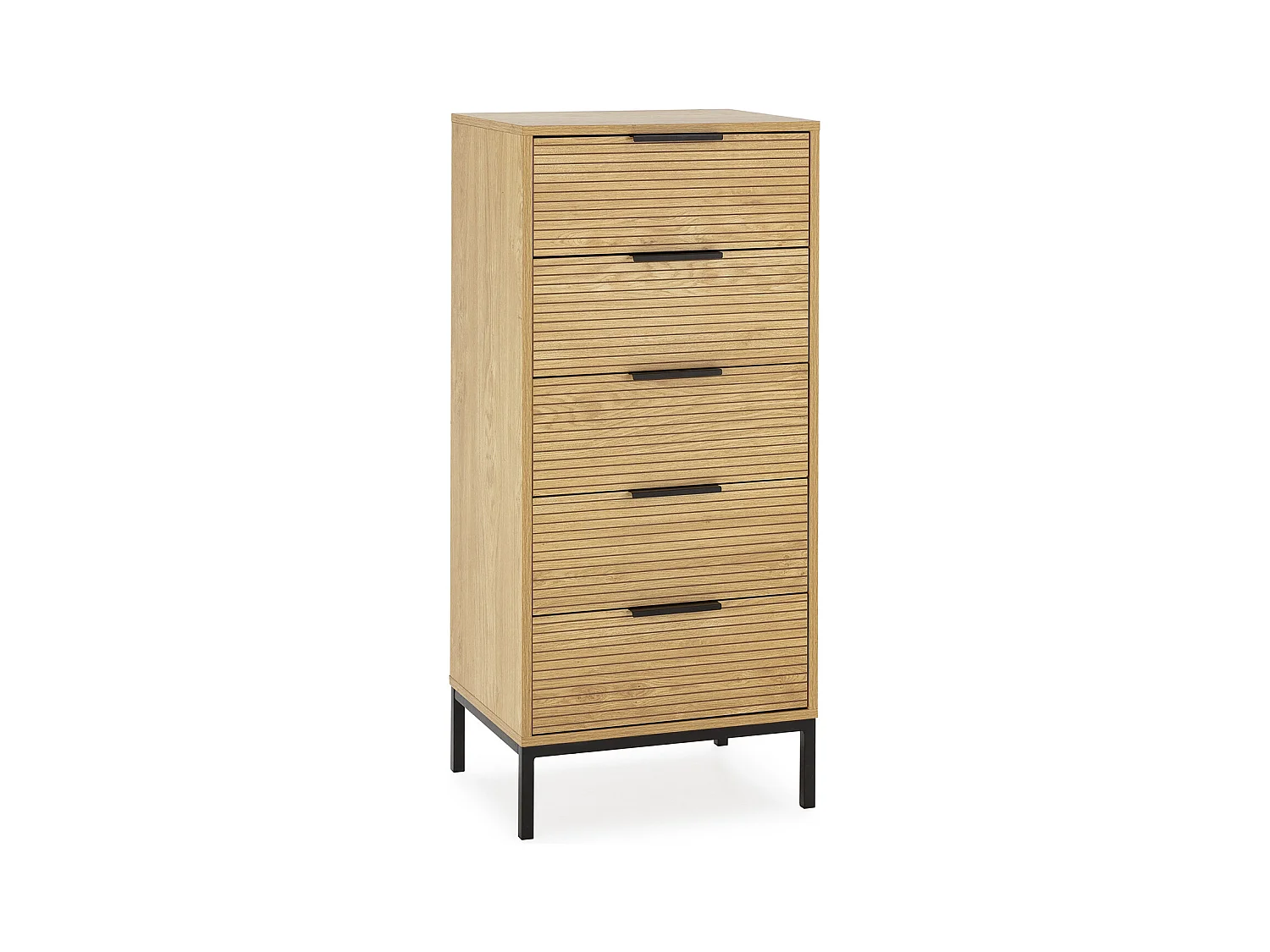 Commode haute Monica 5 tiroirs couleur Bois