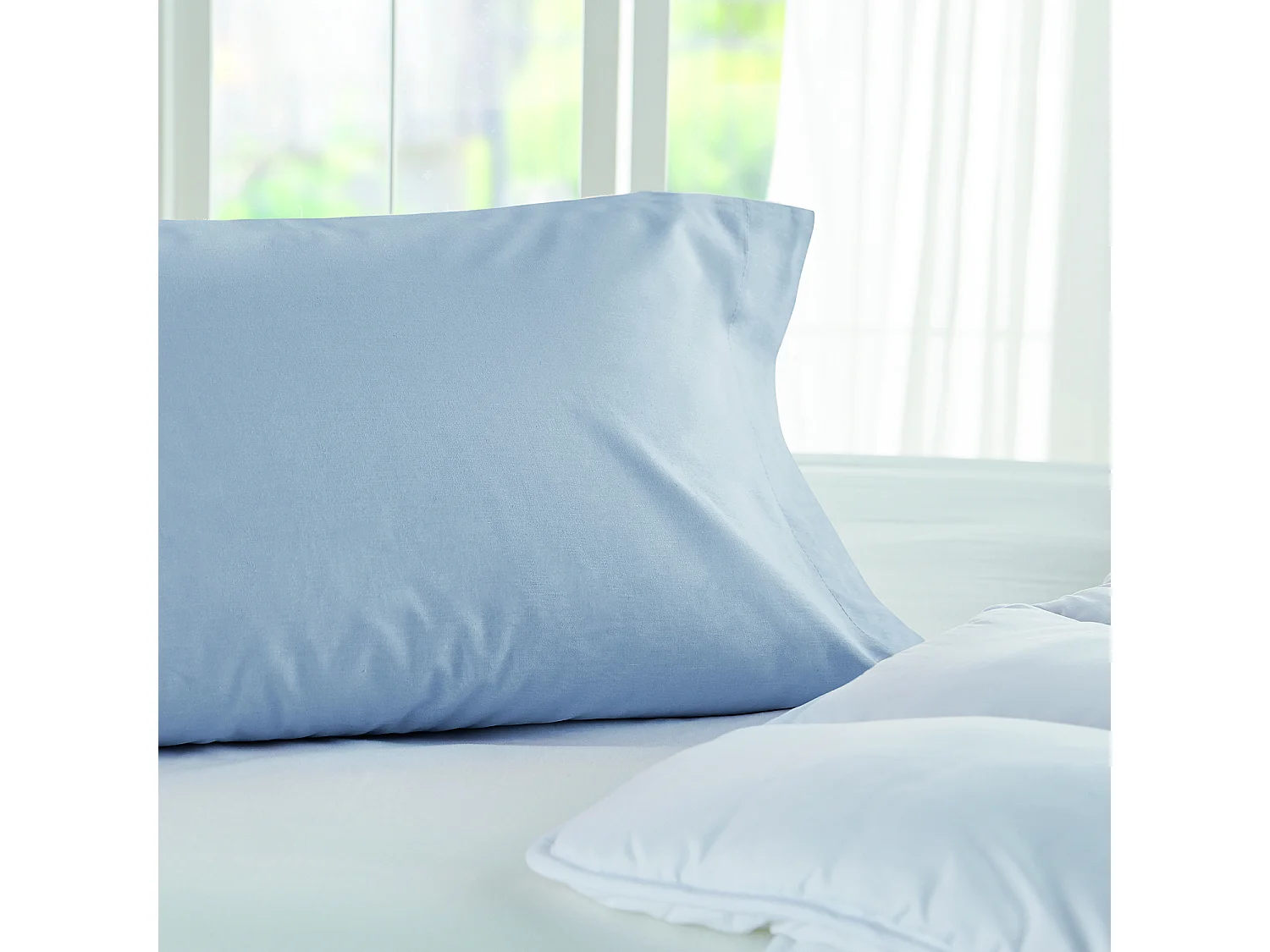 Taie d'oreiller 100 % coton 140 fils respirante Perle