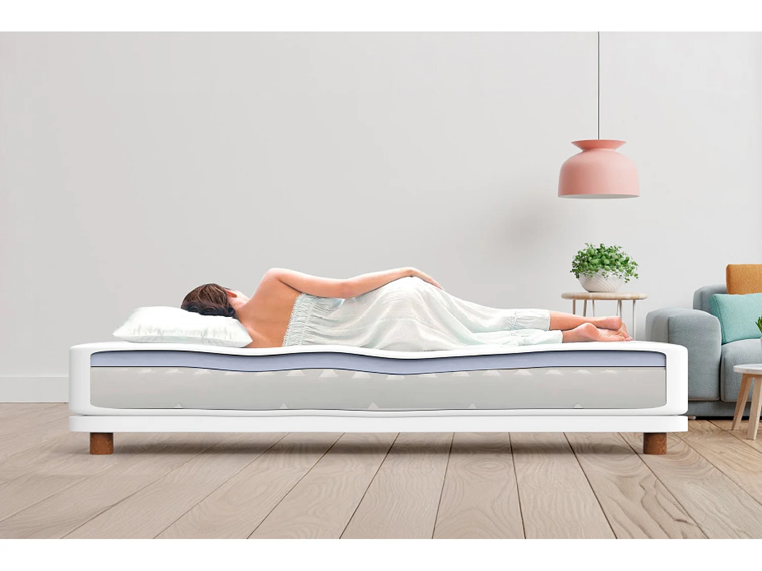 Orthopädische Multizonen Matratze Max One mit  Abnehmbarem Bezug, 150x200 cm - Moonia