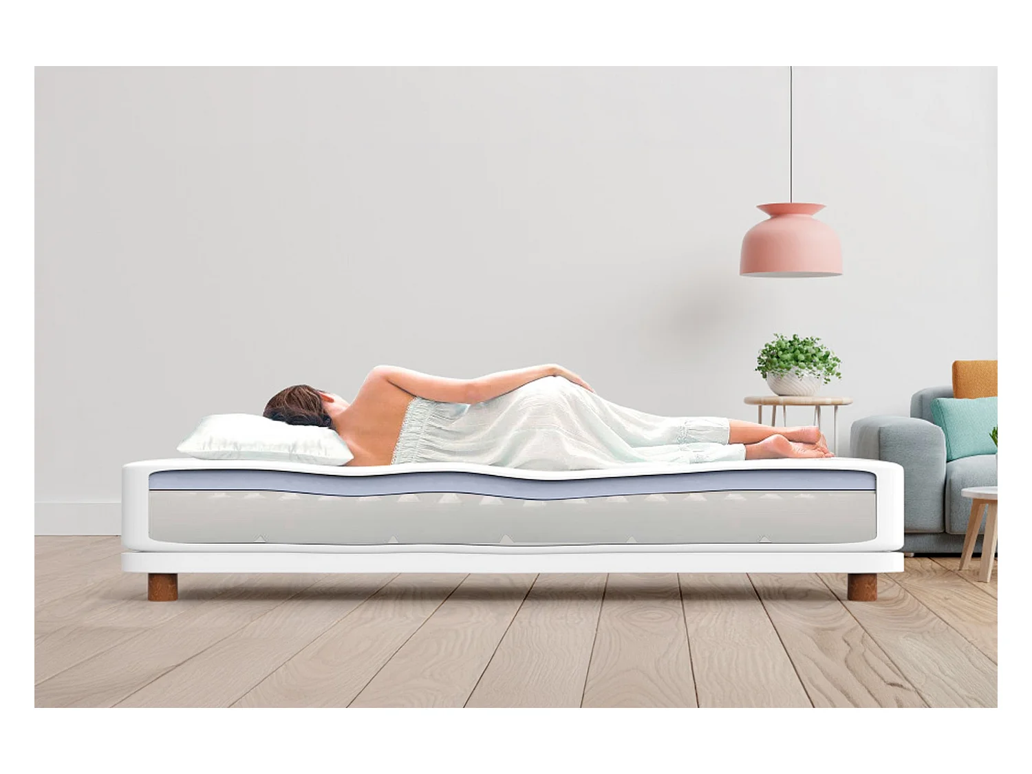 Orthopädische Multizonen Matratze Max One mit  Abnehmbarem Bezug, 160x200 cm - Moonia