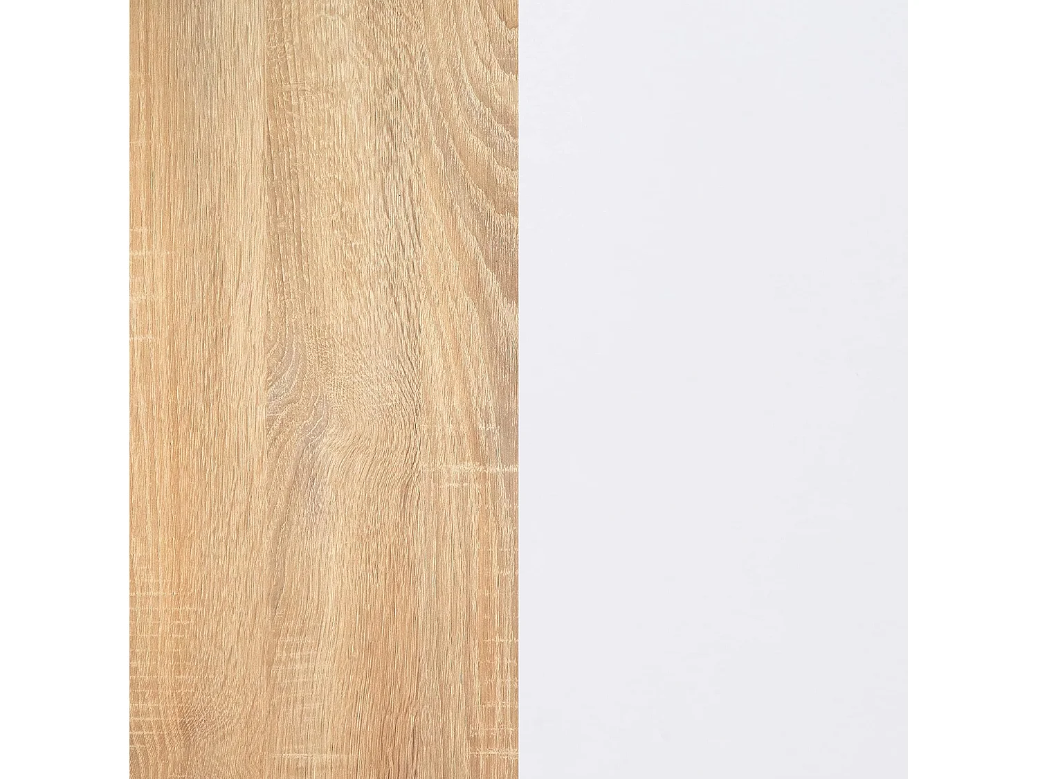 BricoExpo - Mesita de Noche, Mesilla de Dormitorio, Acabado en Color Cambria y Blanco, Medidas: 50 cm (Largo) x 34,6 cm (Fondo) x 60 cm (Alto)