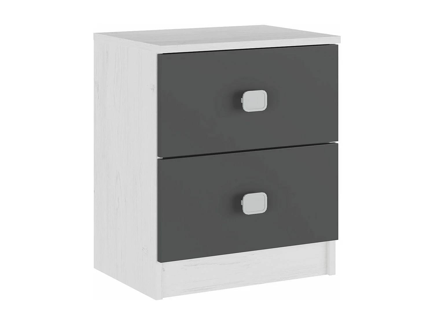 Meyvaser - Mesita de Noche, Mesilla de Dormitorio, Color Negro- Blanco, Medidas: 44,6 cm (La) x 33,5 cm (Fo) x 53,8 cm (Al)