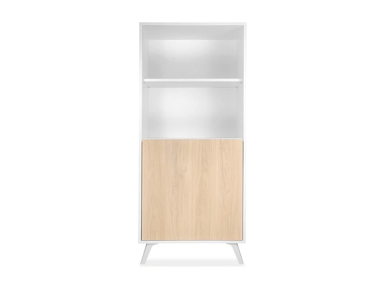 Mueble Bar para Salón o Comedor, Aparador de Cocina, Color Blanco-Roble, Medidas: 60 cm (Ancho) x 135 cm (Alto) x 40 cm (Fondo) – Meyvaser