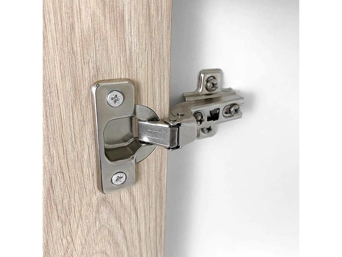 Mueble Bar para Salón o Comedor, Aparador de Cocina, Color Blanco-Roble, Medidas: 60 cm (Ancho) x 135 cm (Alto) x 40 cm (Fondo) – Meyvaser