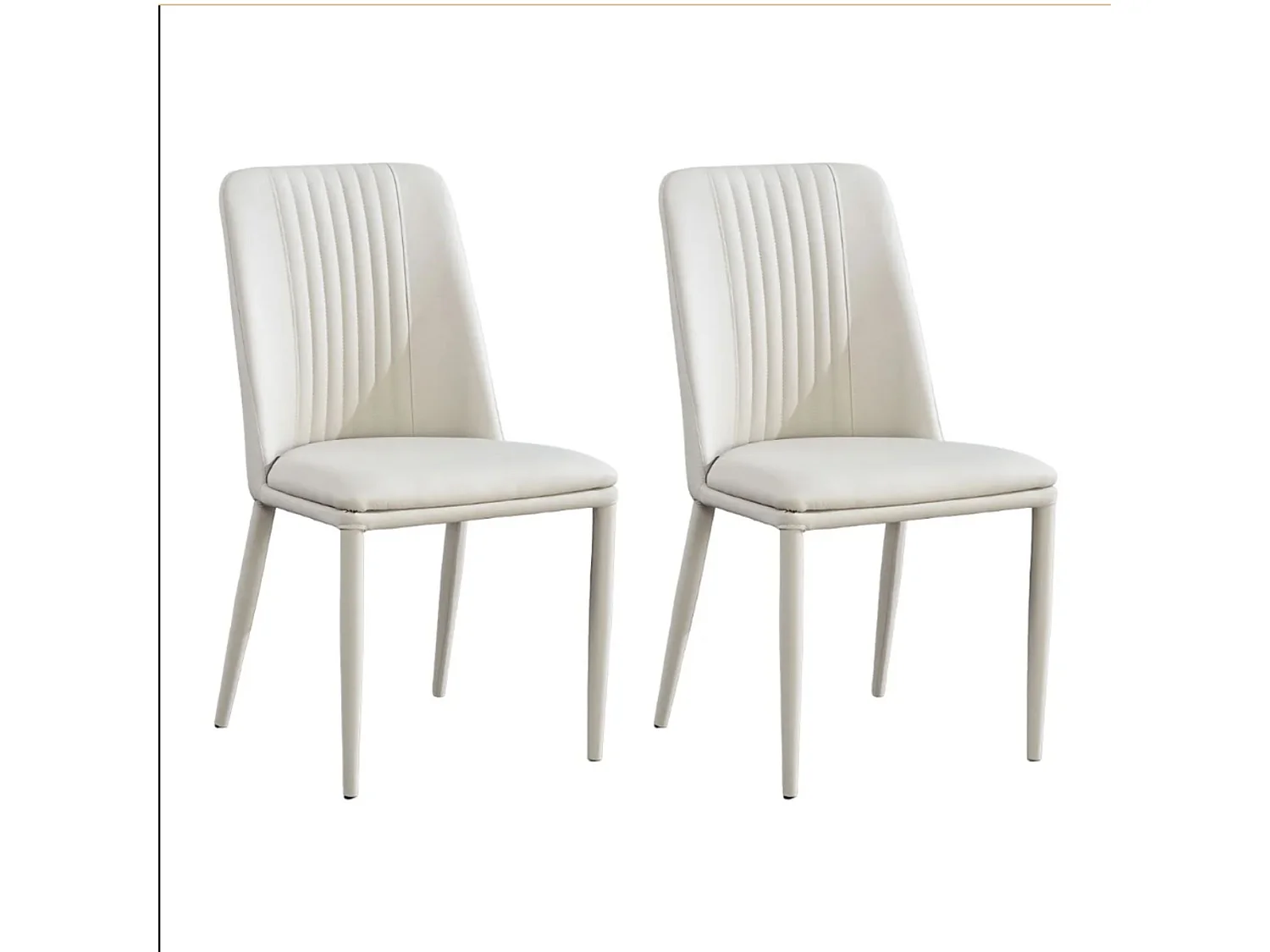 Pack 2 sillas tapizadas en Piel sintética Color Tortora, Patas Metal, ergonómica Acolchada Medidas: Alto: 87cm Ancho: 50cm Profundidad: 53cm