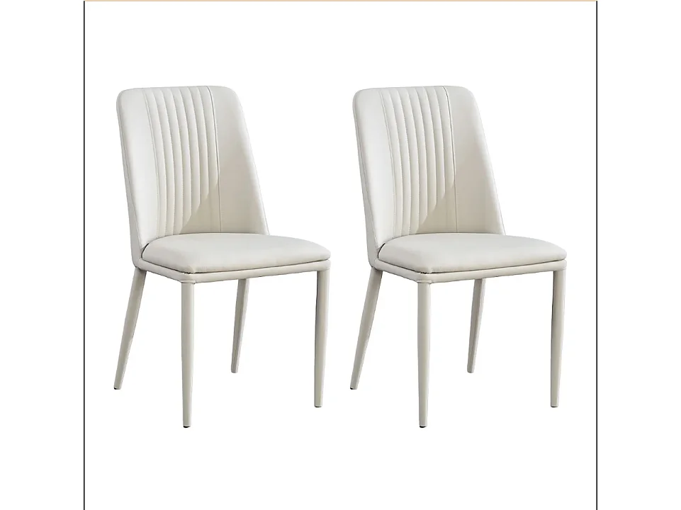 Pack 2 sillas tapizadas en Piel sintética Color Tortora, Patas Metal, ergonómica Acolchada Medidas: Alto: 87cm Ancho: 50cm Profundidad: 53cm