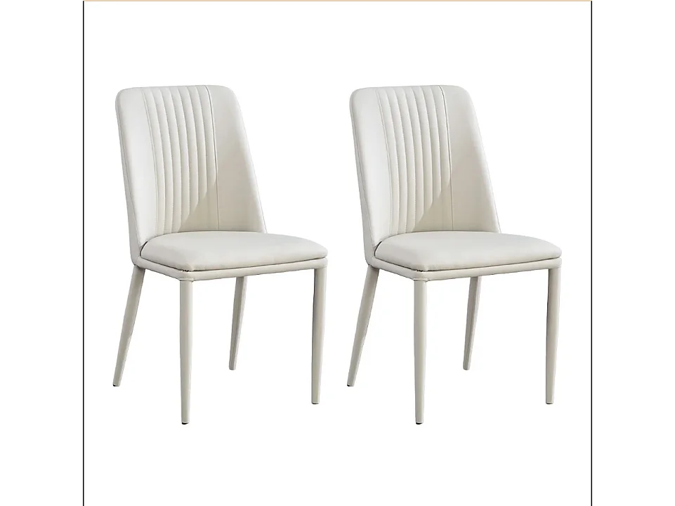 Pack 2 sillas tapizadas en Piel sintética Color Tortora, Patas Metal, ergonómica Acolchada Medidas: Alto: 87cm Ancho: 50cm Profundidad: 53cm