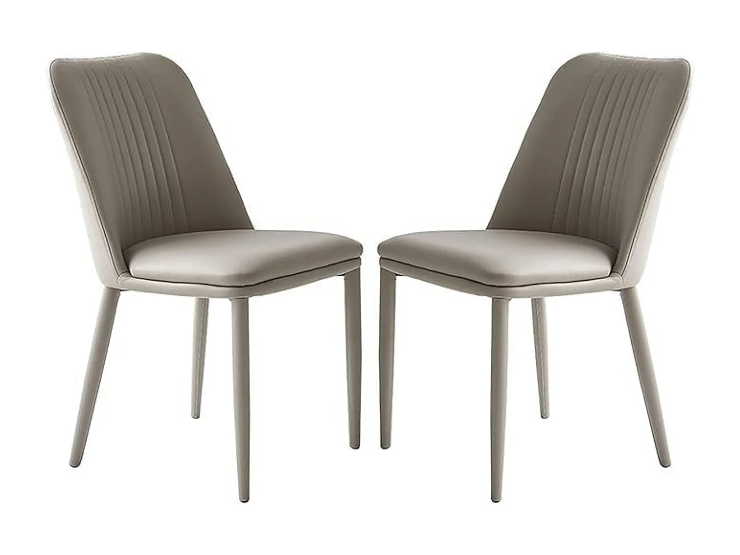 Pack 2 sillas tapizadas en Piel sintética Color Latte, Patas Metal, ergonómica Acolchada Medidas: Alto: 87cm Ancho: 50cm Profundidad: 53cm