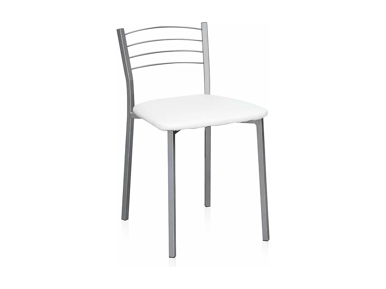 Pack de 4 Sillas de Cocina – Metálicas en Acabado Gris y Blanco, Medidas: 40 cm x 41 cm x 63 cm