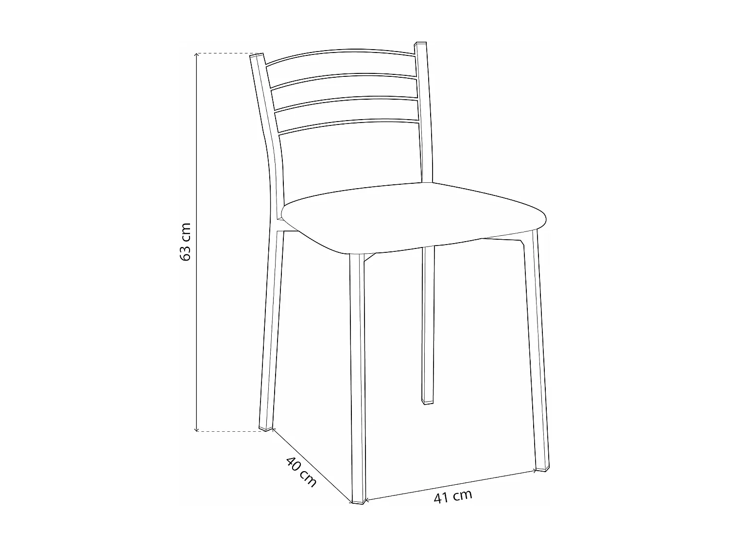 Pack de 4 Sillas de Cocina – Metálicas en Acabado Gris y Blanco, Medidas: 40 cm x 41 cm x 63 cm