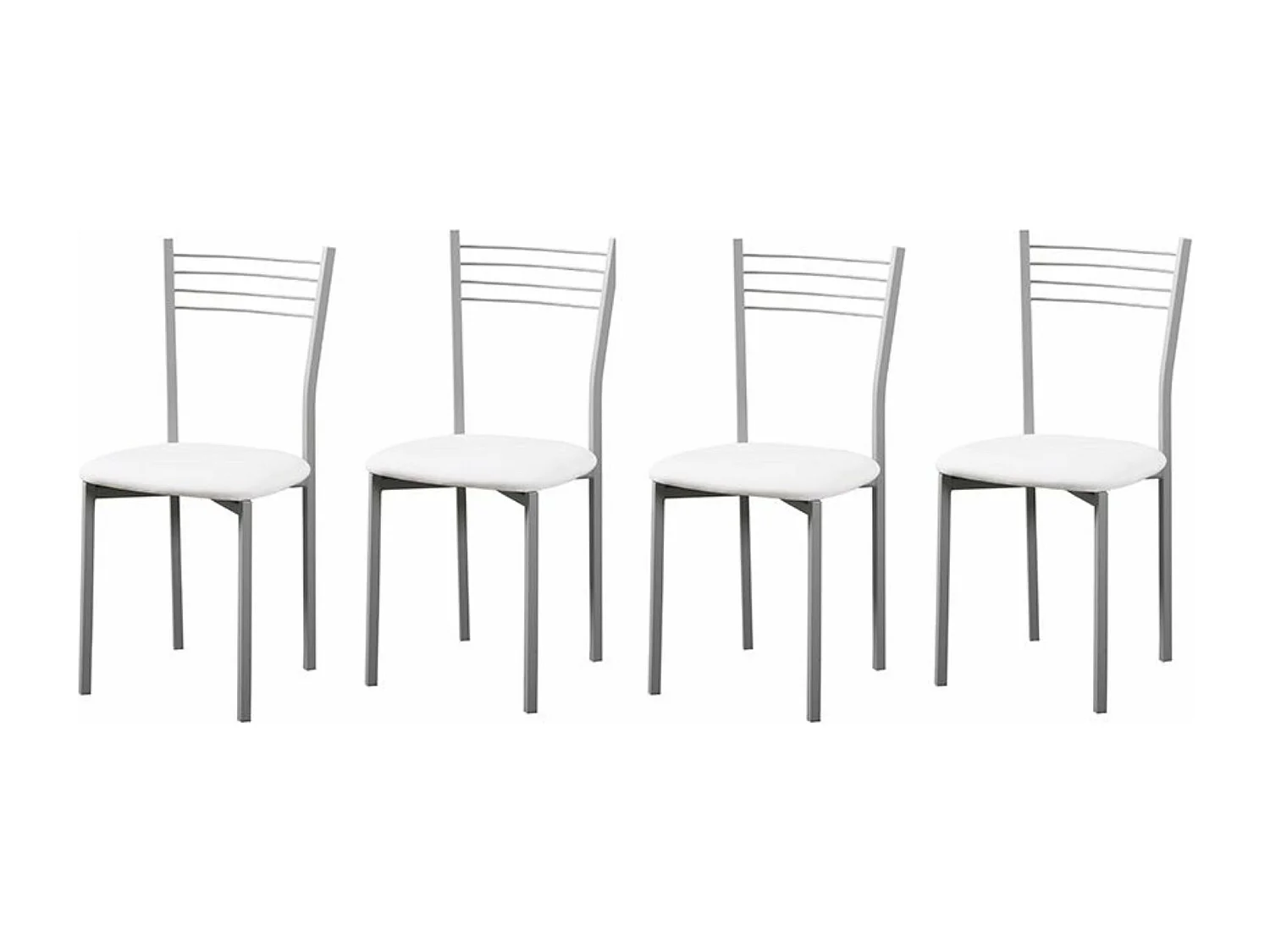 Pack de 4 Sillas Modernas para Cocina y Comedor – Metálicas Gris y Blanco, Dimensiones: 40 x 41 x 85 cm.