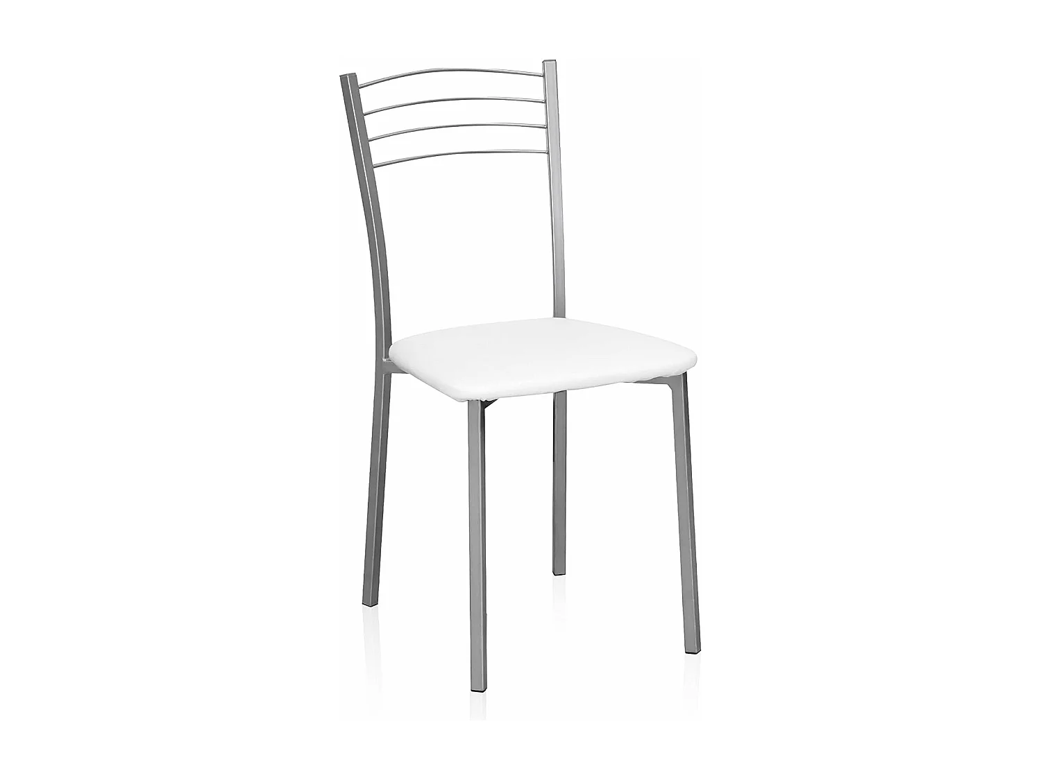 Pack de 4 Sillas Modernas para Cocina y Comedor – Metálicas Gris y Blanco, Dimensiones: 40 x 41 x 85 cm.