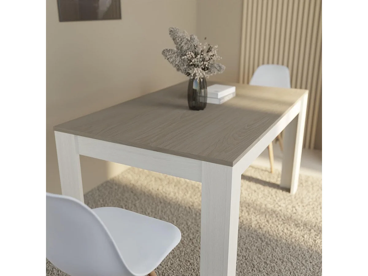 Mesa de Comedor, Mesa de Salón Fija, Robusta y Funcional, Color Andersen Pino Gris, Medidas: 140 cm (Largo) x 80 cm (Ancho) x 75 cm (Alto) – Meyvaser