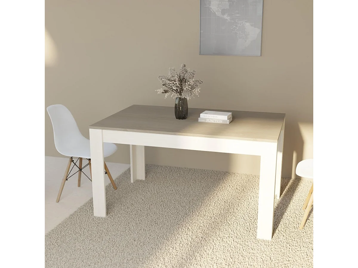 Mesa de Comedor, Mesa de Salón Fija, Robusta y Funcional, Color Andersen Pino Gris, Medidas: 140 cm (Largo) x 80 cm (Ancho) x 75 cm (Alto) – Meyvaser