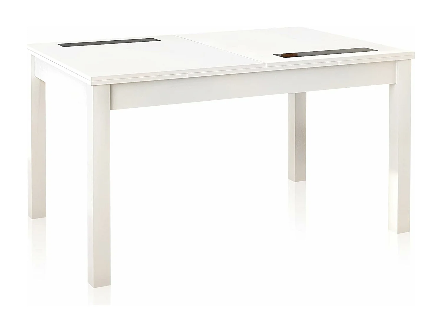Mesa Comedor, Mesa de salón Extensible, Acabado en Color Blanco, Medidas: 140-180 cm (Largo) x 90 cm (Ancho) x 75 cm (Alto) – Meyvaser