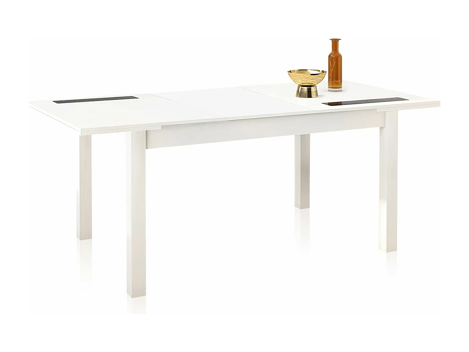 Mesa Comedor, Mesa de salón Extensible, Acabado en Color Blanco, Medidas: 140-180 cm (Largo) x 90 cm (Ancho) x 75 cm (Alto) – Meyvaser