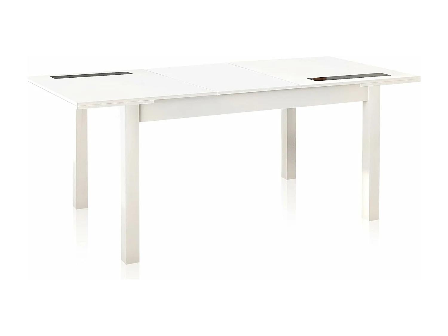 Mesa Comedor, Mesa de salón Extensible, Acabado en Color Blanco, Medidas: 140-180 cm (Largo) x 90 cm (Ancho) x 75 cm (Alto) – Meyvaser