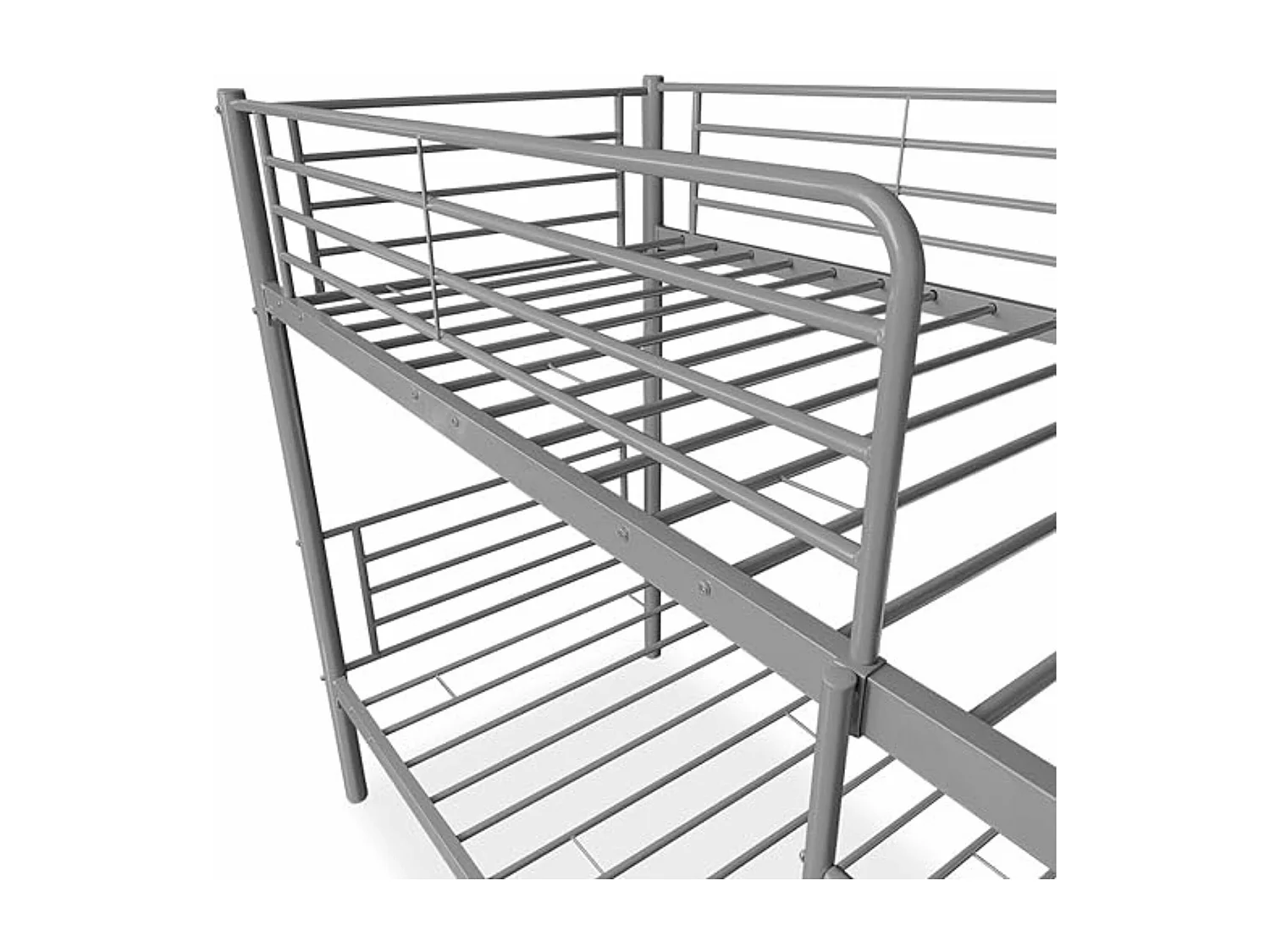 BricoExpo - Litera Metálica Reforzada para Dos personas, Litera Individual,  Acabado en Gris, Medidas: 200 cm (Largo) x 97 cm (Fondo) x 161 cm (Alto)