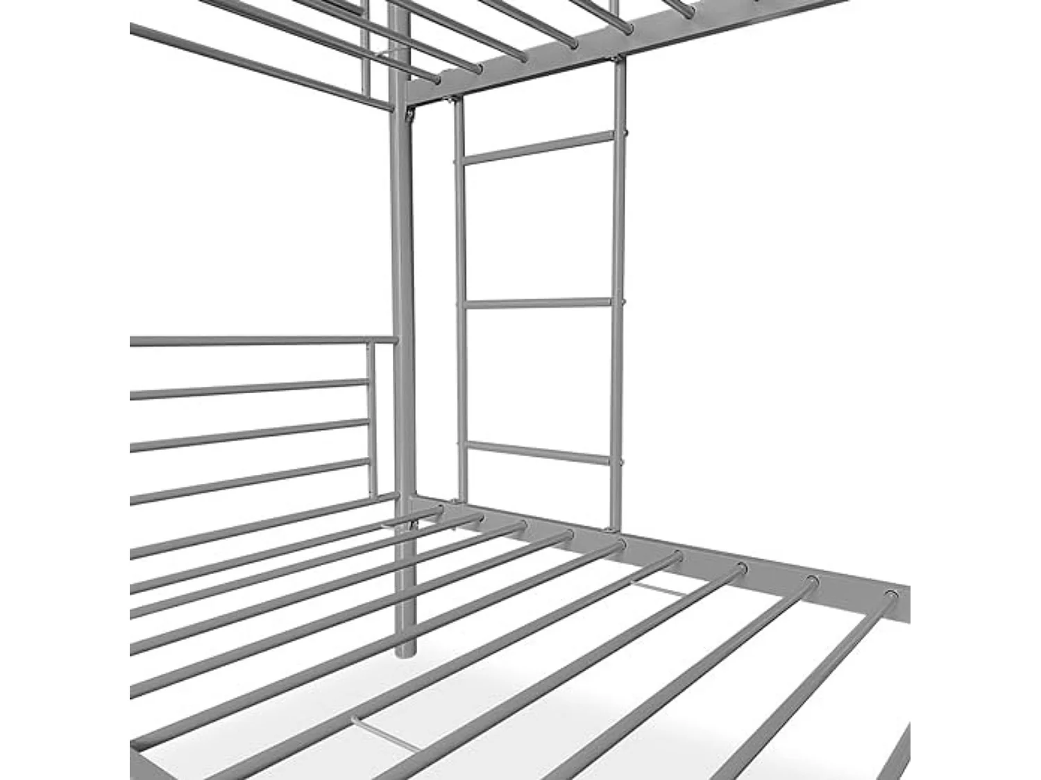 BricoExpo - Litera Metálica Reforzada para Dos personas, Litera Individual,  Acabado en Gris, Medidas: 200 cm (Largo) x 97 cm (Fondo) x 161 cm (Alto)